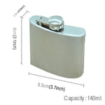 Fiaschetta portatile in acciaio inossidabile selvaggio per sport all'aria aperta da 140 ml (5 once) (con imbuto piccolo) (Argento 140 ml (5 once)), 140mL (5oz)