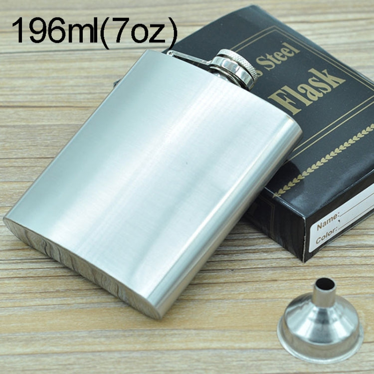 Fiaschetta portatile in acciaio inossidabile selvaggio per sport all'aria aperta, pratica, da viaggio, da 196 ml (con imbuto piccolo) (Argento 196 ml (7oz)), 196mL (7oz)