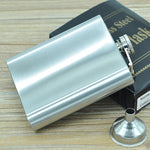 Fiaschetta portatile in acciaio inossidabile selvaggio per sport all'aria aperta, pratica, da viaggio, da 196 ml (con imbuto piccolo) (Argento 196 ml (7oz)), 196mL (7oz)