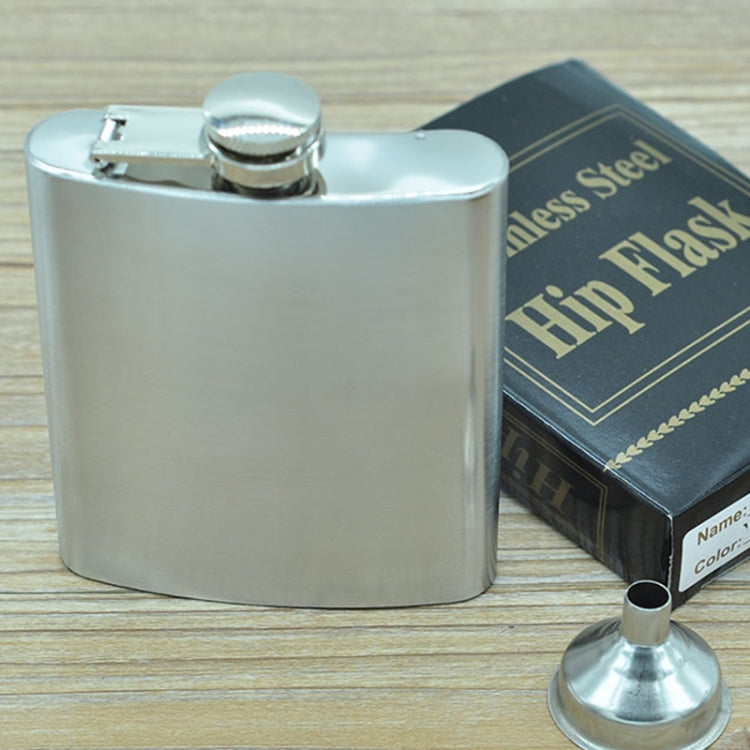 Fiaschetta portatile in acciaio inossidabile selvaggio per sport all'aria aperta, pratica, da viaggio, da 196 ml (con imbuto piccolo) (Argento 196 ml (7oz)), 196mL (7oz)