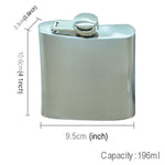 Fiaschetta portatile in acciaio inossidabile selvaggio per sport all'aria aperta, pratica, da viaggio, da 196 ml (con imbuto piccolo) (Argento 196 ml (7oz)), 196mL (7oz)