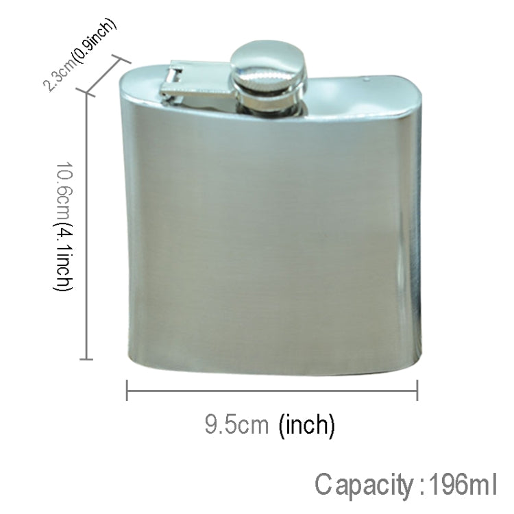 Fiaschetta portatile in acciaio inossidabile selvaggio per sport all'aria aperta, pratica, da viaggio, da 196 ml (con imbuto piccolo) (Argento 196 ml (7oz)), 196mL (7oz)