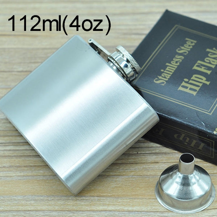 Fiaschetta portatile in acciaio inossidabile selvaggio da viaggio a casa, per sport all'aria aperta, da 112 ml (4 oz), con imbuto piccolo (Argento 112 ml (4 oz)), 112mL (4oz)