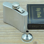 Fiaschetta portatile in acciaio inossidabile selvaggio da viaggio a casa, per sport all'aria aperta, da 112 ml (4 oz), con imbuto piccolo (Argento 112 ml (4 oz)), 112mL (4oz)