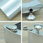 Fiaschetta portatile in acciaio inossidabile selvaggio da viaggio a casa, per sport all'aria aperta, da 112 ml (4 oz), con imbuto piccolo (Argento 112 ml (4 oz)), 112mL (4oz)