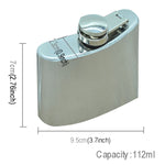 Fiaschetta portatile in acciaio inossidabile selvaggio da viaggio a casa, per sport all'aria aperta, da 112 ml (4 oz), con imbuto piccolo (Argento 112 ml (4 oz)), 112mL (4oz)