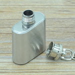 Simpatica mini brocca da vino portatile da 28 ml, pratica fiaschetta in acciaio inossidabile con portachiavi (argento), 28mL(1oz)