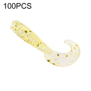 100 pezzi di paillettes a coda lunga a forma di vermi esche da pesca esche artificiali, lunghezza: 3,5 cm, Sequins Long Tail Maggots Shape