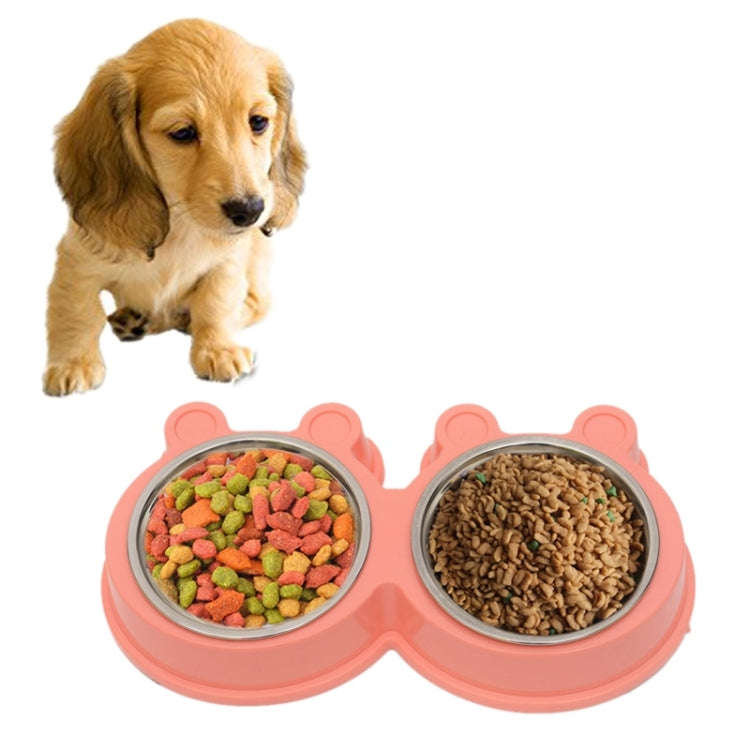 Ciotole 2 in 1 in acciaio inossidabile, ciotole staccabili per animali domestici a forma di cartone animato antiscivolo, consegna colore casuale, 2 in 1 Cartoon Shape Pets Bowls