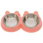 Ciotole 2 in 1 in acciaio inossidabile, ciotole staccabili per animali domestici a forma di cartone animato antiscivolo, consegna colore casuale, 2 in 1 Cartoon Shape Pets Bowls