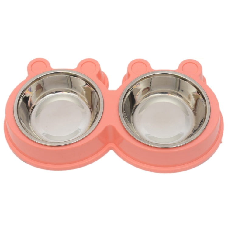 Ciotole 2 in 1 in acciaio inossidabile, ciotole staccabili per animali domestici a forma di cartone animato antiscivolo, consegna colore casuale, 2 in 1 Cartoon Shape Pets Bowls