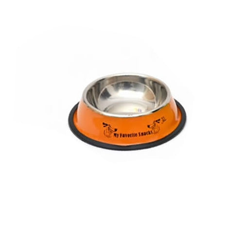 Ciotole in acciaio inossidabile, Ciotole per animali domestici stampate con vernice colorata antiscivolo, Diametro ciotola: 25,5 cm, Diametro fondo ciotola: 32,5 cm, Diameter: 25.5 cm