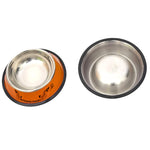 Ciotole in acciaio inossidabile, Ciotole per animali domestici stampate con vernice colorata antiscivolo, Diametro ciotola: 25,5 cm, Diametro fondo ciotola: 32,5 cm, Diameter: 25.5 cm