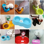 Piatto per cibo per cani e gatti + ciotole doppie per acqua potabile con distributore automatico di acqua