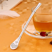 Cannuccia filtrata in foglie di tè in acciaio inossidabile, filtro per tè alle erbe, colino per tè, succo, caffè, caffè, cucchiaio agitatore