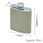Flacone tascabile da 100 ml per sport all'aria aperta, piatto, per liquore, campeggio, ultraleggero, portatile, antiusura, per vino (argento), 100ml(3.5oz)