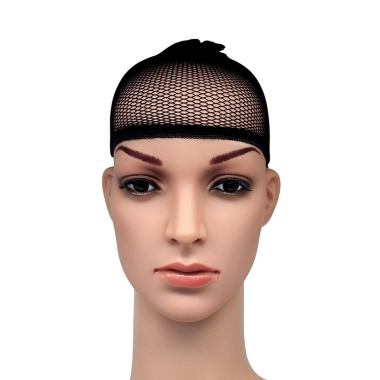 5 pz calzini di seta elastici alti capelli finti retine per parrucche berretti snood mesh, A, Color:Black, A