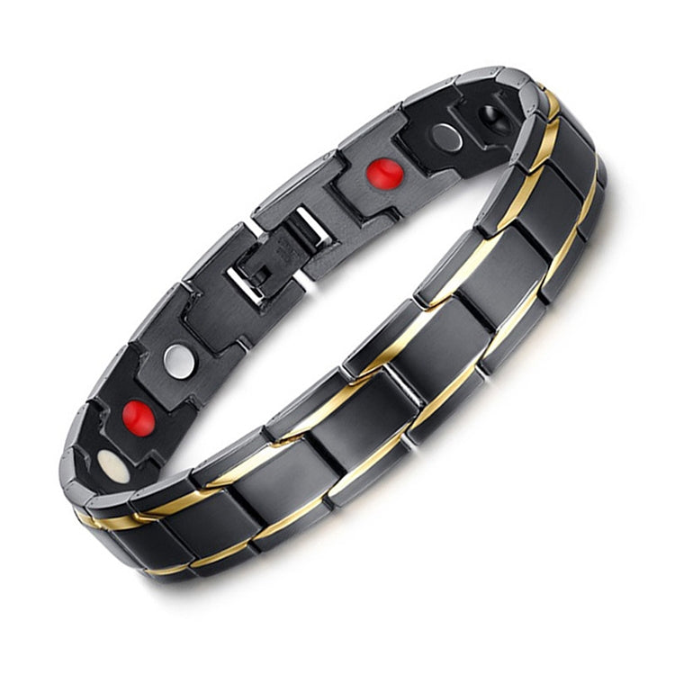 Braccialetto magnetico uomo acciaio inox placcato oro 12mm