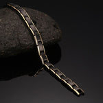 Gioielli da uomo in stile europeo e americano in acciaio inossidabile + braccialetto magnetico per la salute placcato in oro, dimensioni: 12 mm * 22 cm (nero + oro), Size: 12mm*22cm (Black+Gold)