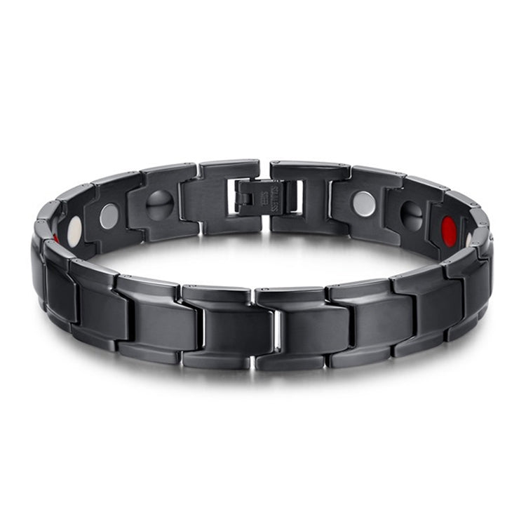 Braccialetto magnetico uomo acciaio nero 12mm 22cm