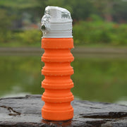 Borraccia sportiva con tazza telescopica pieghevole in silicone da viaggio da 500 ml