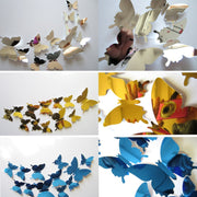 36 pezzi di decorazione per la casa Originalità PC 3D superficie a specchio farfalla adesivo da parete, Butterfly Wall Paste 2