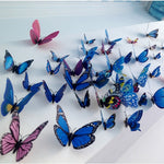 12 pezzi/set Decorazione domestica Originalità Colla da muro a farfalla 3D in PVC a due piani, Butterfly Wall Paste 5