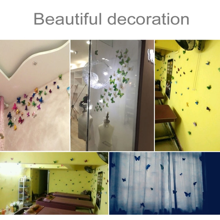 12 pezzi/set Decorazione domestica Originalità Colla da muro a farfalla 3D in PVC a due piani, Butterfly Wall Paste 5