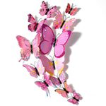 12 pezzi/set Decorazione domestica Originalità Pasta da muro in PVC 3D a forma di farfalla, Butterfly Wall Paste 4