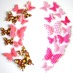 12 pezzi/set Decorazione domestica Originalità Pasta da muro in PVC 3D a forma di farfalla, Butterfly Wall Paste 4