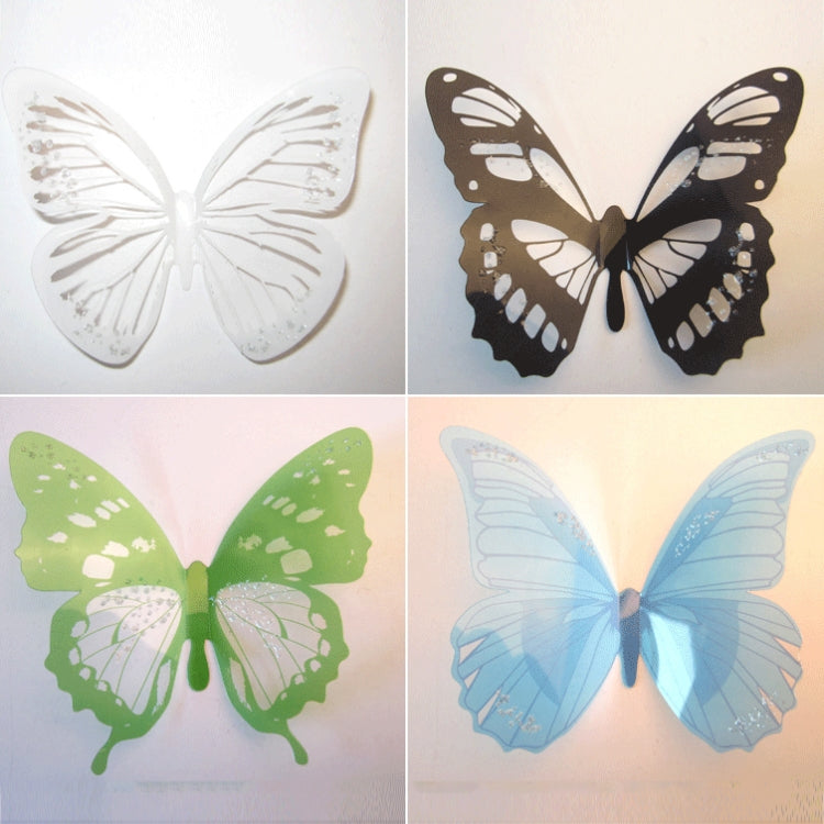 12 pezzi/set Decorazione domestica Originalità Pasta da muro in PVC 3D a forma di farfalla, Butterfly Wall Paste 4