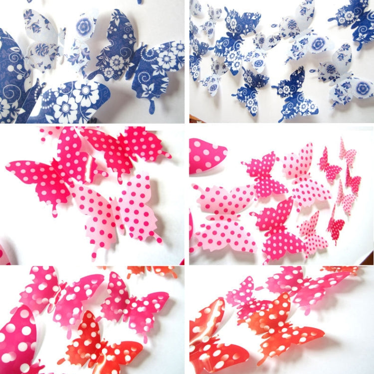 12 pezzi/set Decorazione domestica Originalità Pasta da muro in PVC 3D a forma di farfalla, Butterfly Wall Paste 4