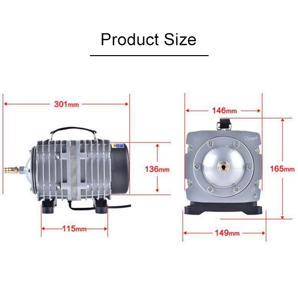 Pompa d'aria elettromagnetica 320W per acquario 143L/min