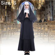 Costume di Halloween Donna Suora Missionaria Cosplay Abbigliamento, Size:S, Size:M, Size:L, Size:XL