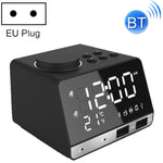 Altoparlante sveglia Bluetooth K11 Radio con display musicale digitale creativo con doppia interfaccia USB, supporto disco U / scheda TF / FM / AUX, spina UE, EU Plug(Black), EU Plug(White)