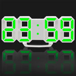 Grande sveglia digitale da parete LED 3D multifunzione con funzione snooze, display 12/24 ore per casa, cucina, ufficio, DC 5V, certificata CE, White Body Green Characters, White Body Blue Characters, White Body Red Characters, White Body White Characters