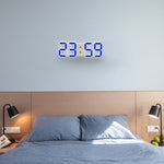 Grande sveglia digitale da parete LED 3D multifunzione con funzione snooze, display 12/24 ore per casa, cucina, ufficio, DC 5V, certificata CE, White Body Green Characters, White Body Blue Characters, White Body Red Characters, White Body White Characters