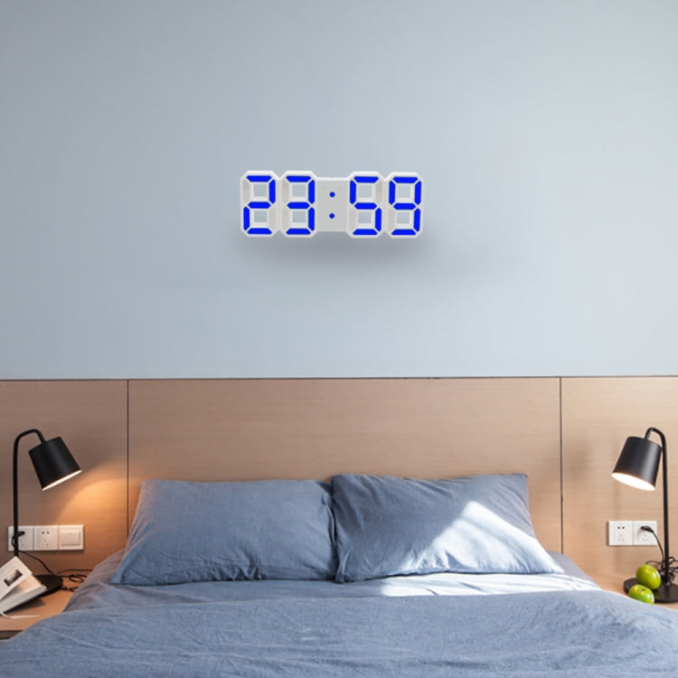 Grande sveglia digitale da parete LED 3D multifunzione con funzione snooze, display 12/24 ore per casa, cucina, ufficio, DC 5V, certificata CE, White Body Green Characters, White Body Blue Characters, White Body Red Characters, White Body White Characters