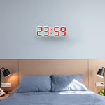 Grande sveglia digitale da parete LED 3D multifunzione con funzione snooze, display 12/24 ore per casa, cucina, ufficio, DC 5V, certificata CE, White Body Green Characters, White Body Blue Characters, White Body Red Characters, White Body White Characters