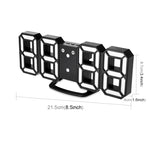 Grande sveglia digitale da parete LED 3D multifunzione con funzione snooze, display 12/24 ore per casa, cucina, ufficio, DC 5V, certificata CE, Black Body Green Characters, Black Body Blue Characters, Black Body Red Characters, Black Body White Characters