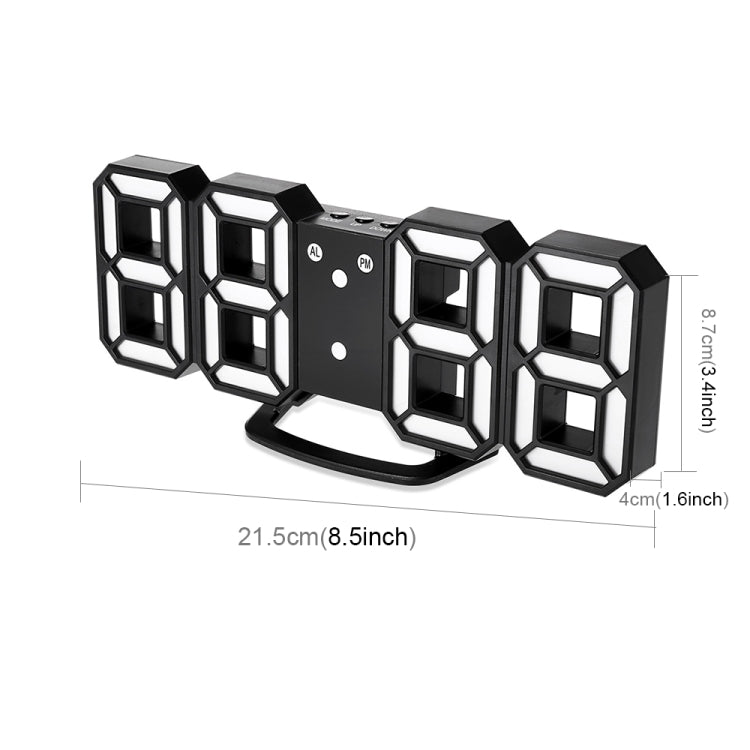 Grande sveglia digitale da parete LED 3D multifunzione con funzione snooze, display 12/24 ore per casa, cucina, ufficio, DC 5V, certificata CE, Black Body Green Characters, Black Body Blue Characters, Black Body Red Characters, Black Body White Characters