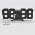 Grande sveglia digitale da parete LED 3D multifunzione con funzione snooze, display 12/24 ore per casa, cucina, ufficio, DC 5V, certificata CE, Black Body Green Characters, Black Body Blue Characters, Black Body Red Characters, Black Body White Characters