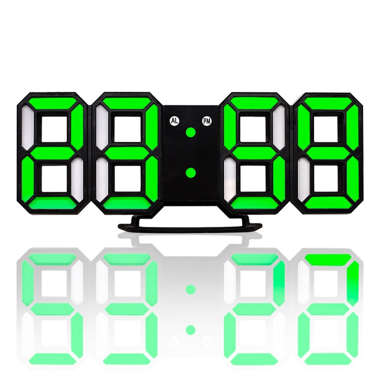 Grande sveglia digitale da parete LED 3D multifunzione con funzione snooze, display 12/24 ore per casa, cucina, ufficio, DC 5V, certificata CE, Black Body Green Characters, Black Body Blue Characters, Black Body Red Characters, Black Body White Characters