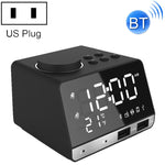 K11 Altoparlante sveglia Bluetooth Orologio musicale digitale creativo Display Radio con doppia interfaccia USB, supporto disco U / scheda TF / FM / AUX, spina americana, US Plug(Black), US Plug(White)