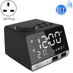 K11 Altoparlante sveglia Bluetooth Orologio musicale digitale creativo Display Radio con doppia interfaccia USB, supporto disco U / scheda TF / FM / AUX, spina UK, UK Plug(Black), UK Plug(White)