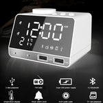 K11 Altoparlante sveglia Bluetooth Orologio musicale digitale creativo Display Radio con doppia interfaccia USB, supporto disco U / scheda TF / FM / AUX, spina UK, UK Plug(Black), UK Plug(White)