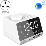 K11 Altoparlante sveglia Bluetooth Orologio musicale digitale creativo Display Radio con doppia interfaccia USB, supporto disco U / scheda TF / FM / AUX, spina UK, UK Plug(Black), UK Plug(White)