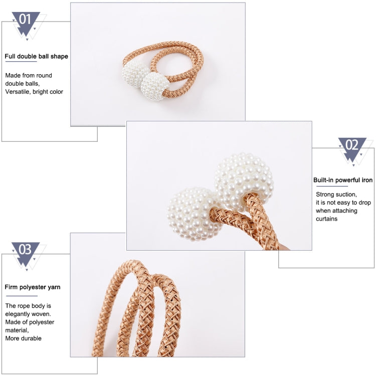 Ornamenti di moda Cinturino per tende con fibbia magnetica perlata, Pearl