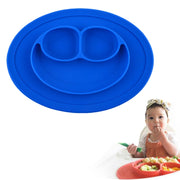 Tovaglietta a ventosa rotonda in silicone monopezzo Smile Style per bambini, piatto e ciotola incorporati