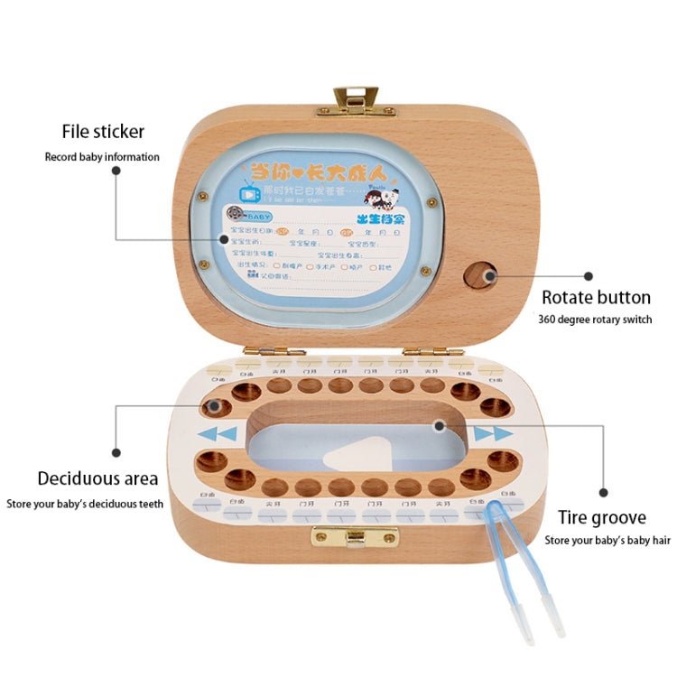 Creativo TV in legno per bambini Scatola per la conservazione dei denti decidui Scatola per la conservazione dei denti da latte, HC2008A, HC2008B, HC2008C